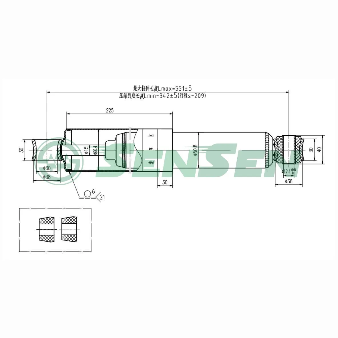 Амортизатор_подвески задний масляный УАЗ 3163 Patriot SENSEN 11140195