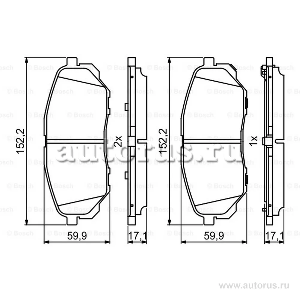 Колодки тормозные KIA SORENTO III 15- передние BOSCH 0 986 494 827