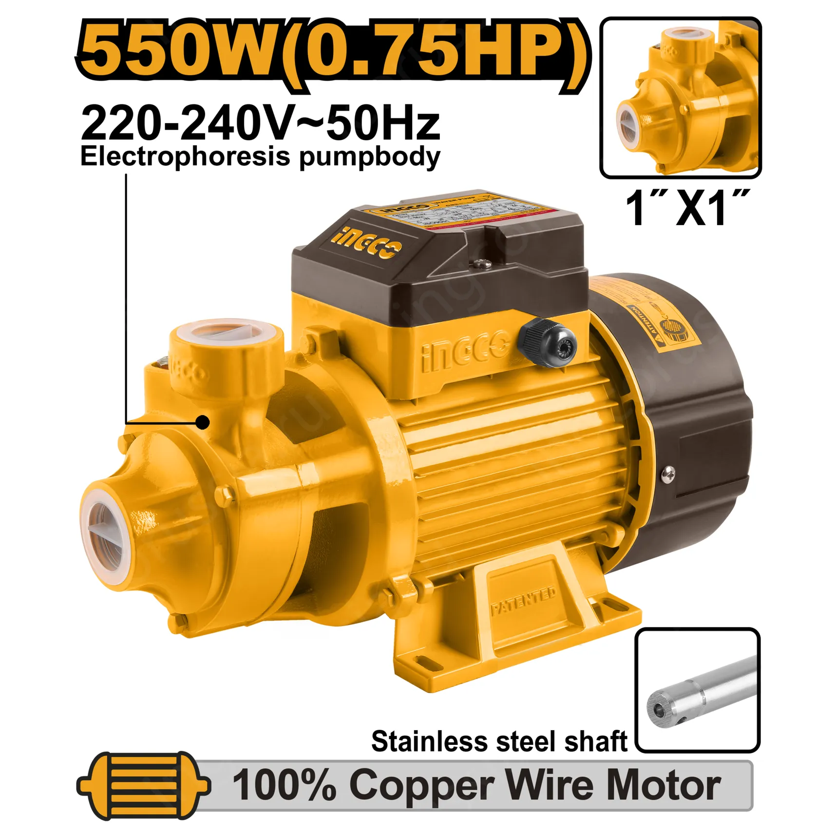 Водяной насос 45 л, 550 Вт INGCO VPM5508