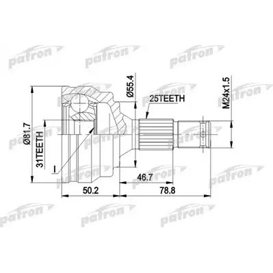 ШРУС наружн к-кт 25x55x31 PEUGEOT: 405 II 92-95, 405 II PATRON PCV1259