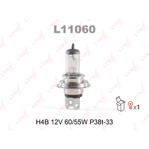 Лампа 12V H4B 60/55W LYNXauto 1 шт. картон L11060