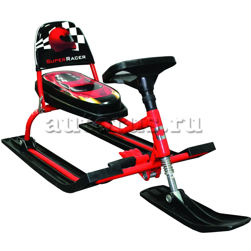 Снегокат детский со складной спинкой рама красная Comfort Auto Racer 114