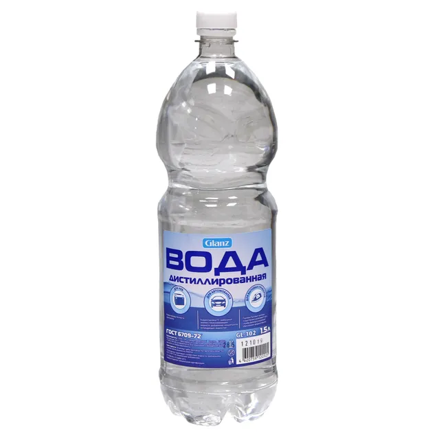 Вода дистиллированная Glanz 1,5 л. GLANZ GL-102