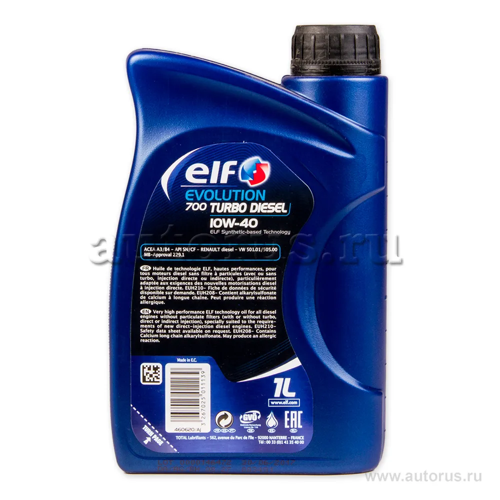Масло моторное ELF Evolution 700 Turbo Diesel 10W-40 1 л 201558