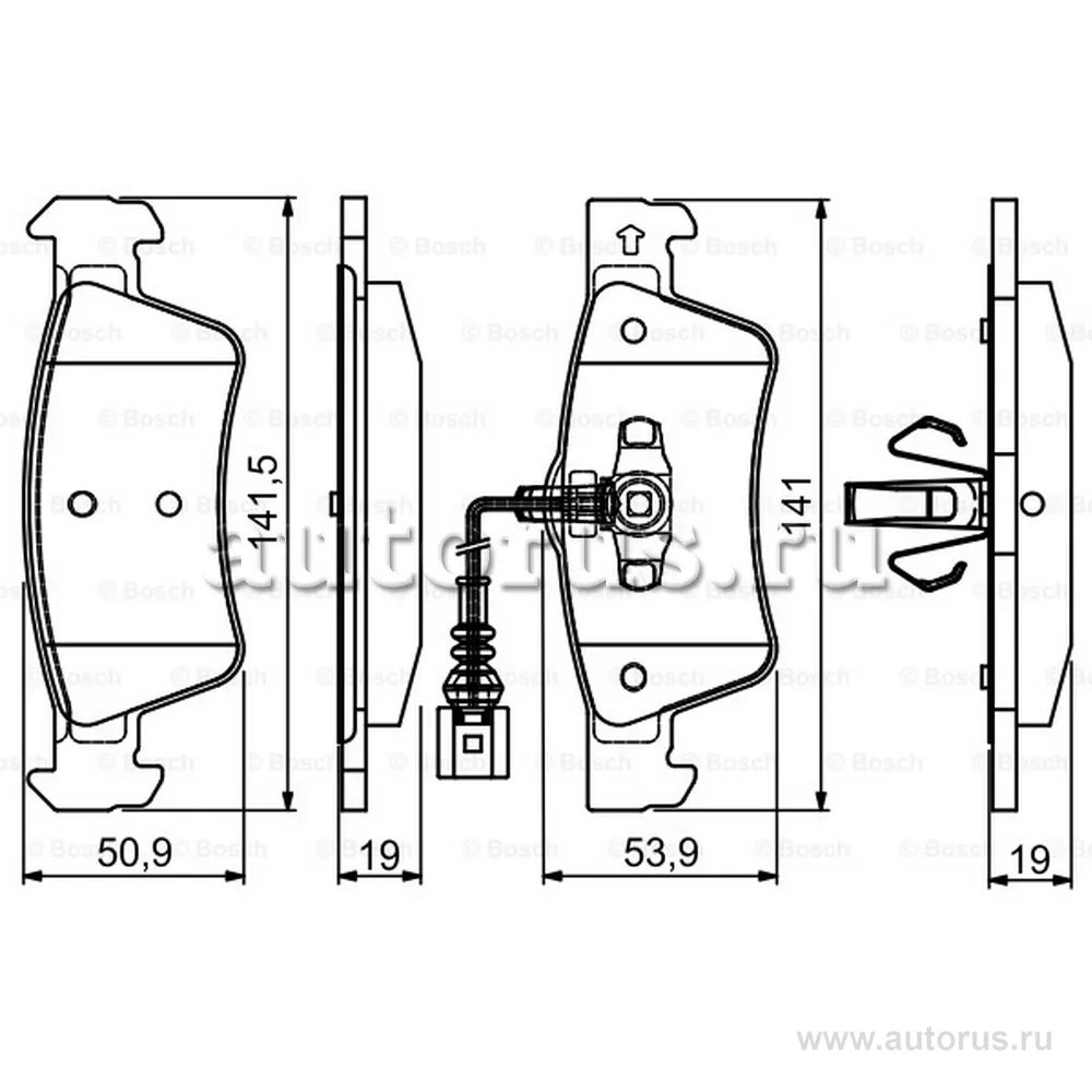 Колодки дисковые задние VW Touareg 3.2 4.2 6.0 2.5TDi 3.0TDi 02> BOSCH 0 986 495 115