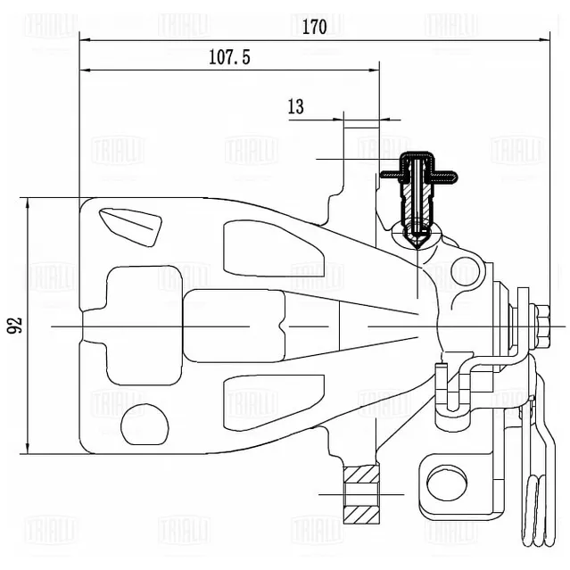 Суппорт торм. для а/м Peugeot 307 (00-)/Citroen C4 (04-) зад. лев. d=38мм TRIALLI CF 550122