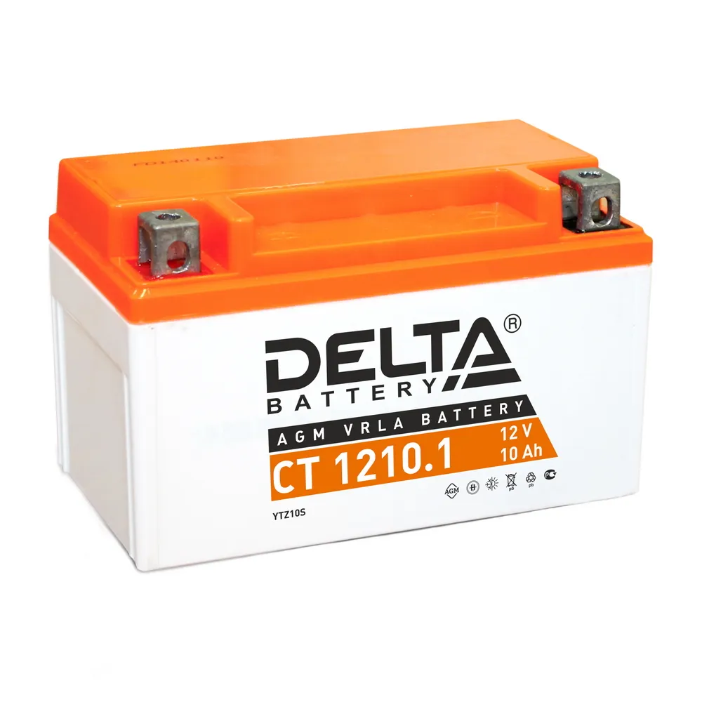 Аккумулятор DELTA Battery AGM 10 А/ч прямой L+ 150x86x93 мото EN 190 А