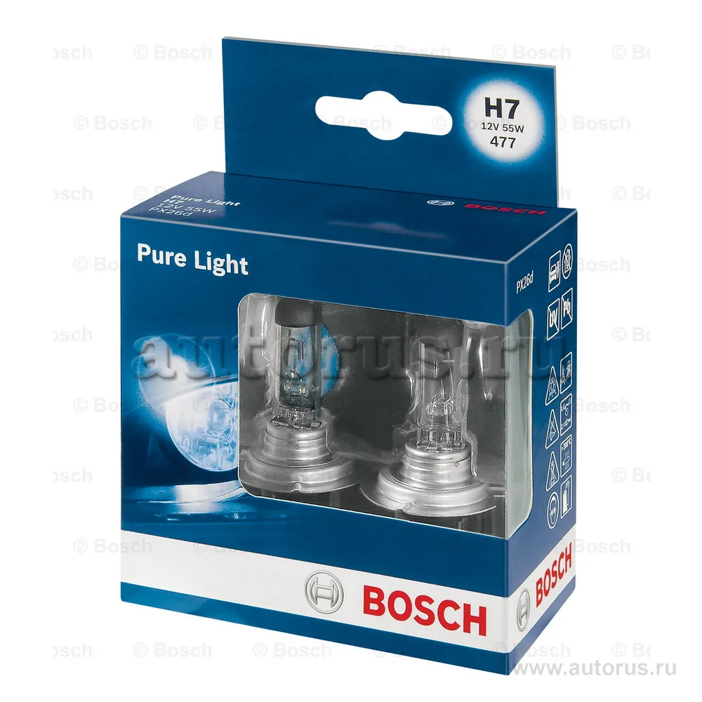 Лампа 12V H7 55W BOSCH 2 шт. картон 1 987 301 406