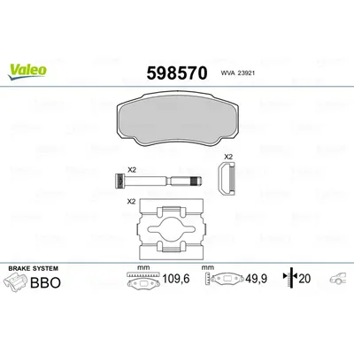 Колодки дисковые задние без датчика peugeot boxer 350 models, fiat ducato 18 maxi 02 VALEO 598570
