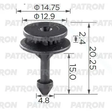Клипса пластмассовая SEAT Alhambra/SKODA Rapid/VW Polo 09-> применяемос PATRON P37-3615