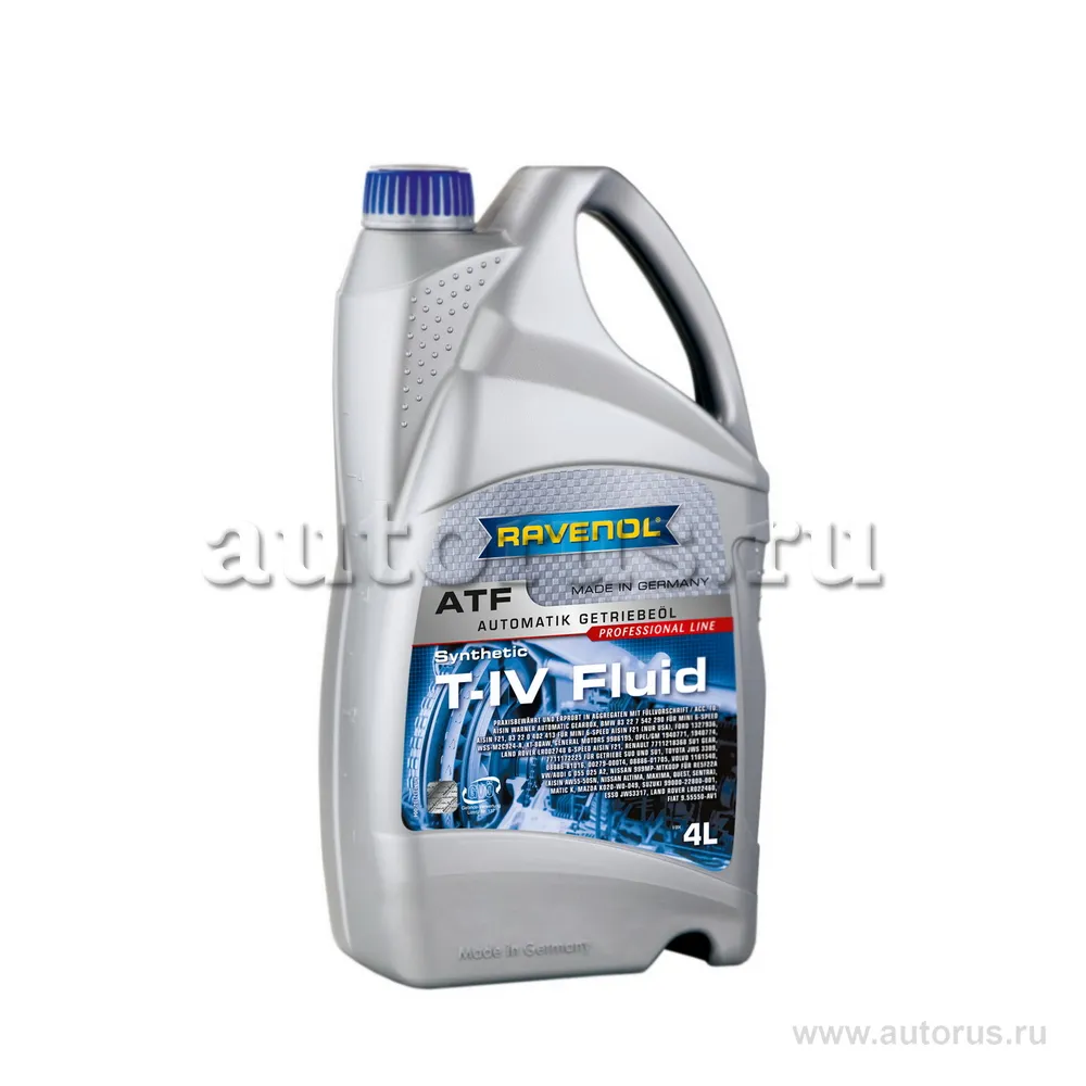 Трансмиссионное масло RAVENOL ATF T-IV Fluid (4л) new 1212102-004 (4014835733091)