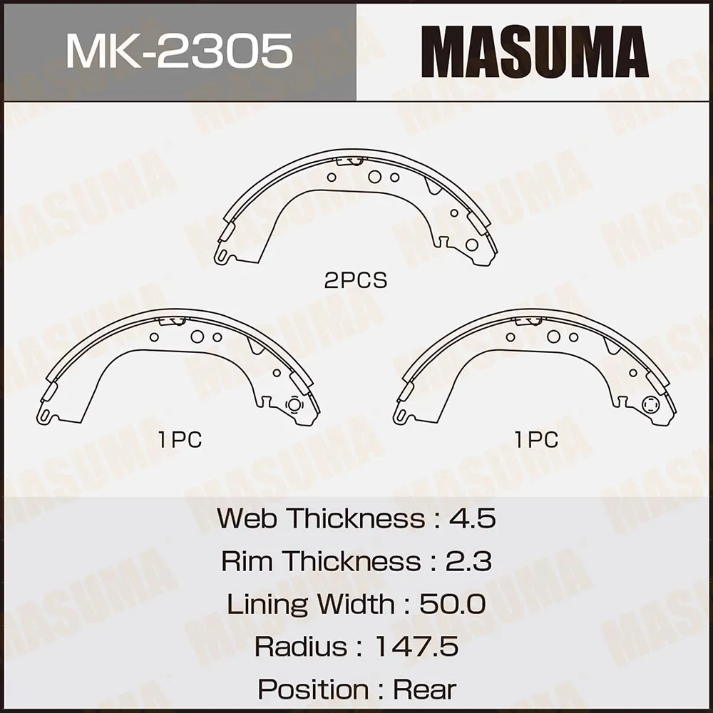 Колодки барабанные TOYOTA DYNA MASUMA MK-2305