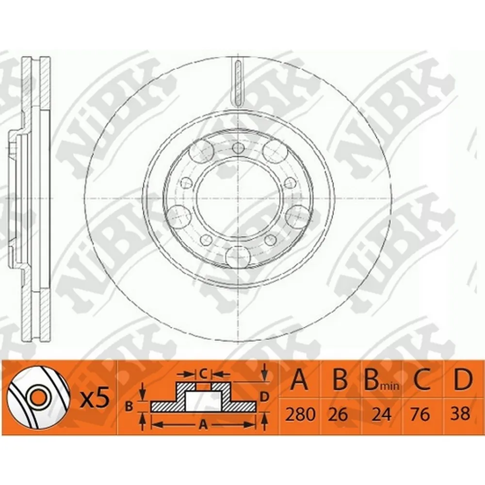 Диск тормозной TOYOTA CROWN NIBK RN1490