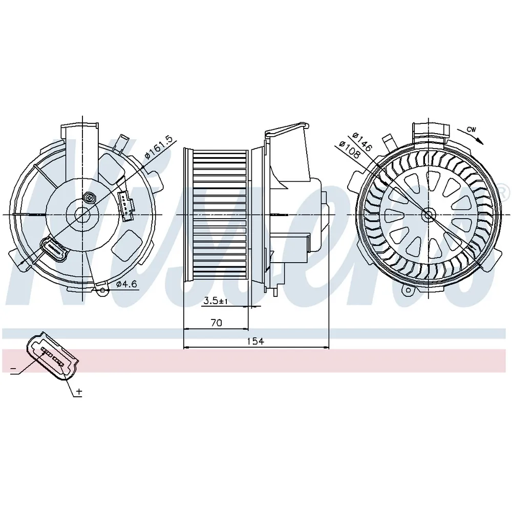 Мотор печки отопителя салона NISSENS 87021
