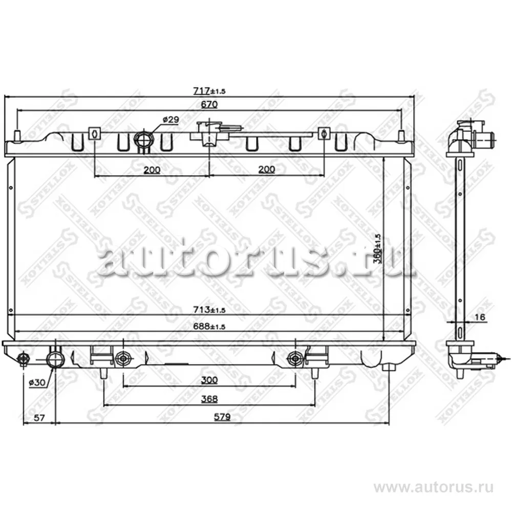 Радиатор системы охлаждения Nissan Sunny/Sentra IV 1.8S 00> STELLOX 10-26768-SX