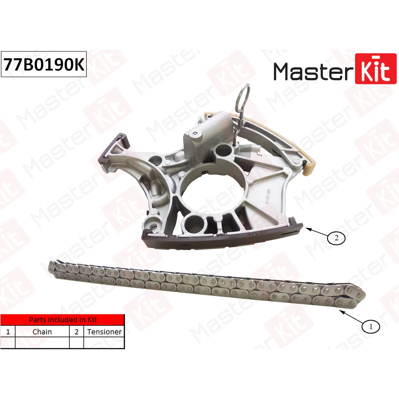 Комплект цепи привода распредвала Audi A4/A6/A8 BBK/AUK 05-11 MASTERKIT 77B0190K