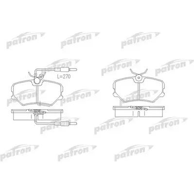 Колодки тормозные дисковые передн SAMAND \ PEUGEOT: 405 I 87-93, 405 I Break PATRON PBP540