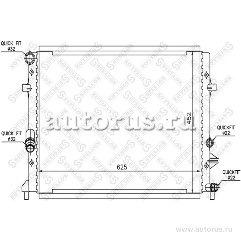 Радиатор системы охлаждения VW Golf VI 1.2i 16V 09> STELLOX 10-26435-SX