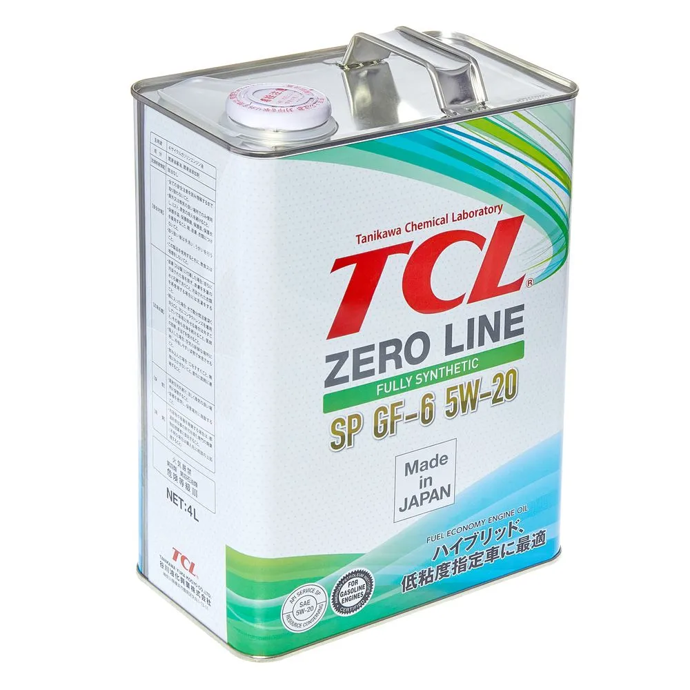 Масло моторное TCL Zero Line Fully Synth, Fuel Economy, SP, GF-6, 5W20, 4л TCL Z0040520SP
