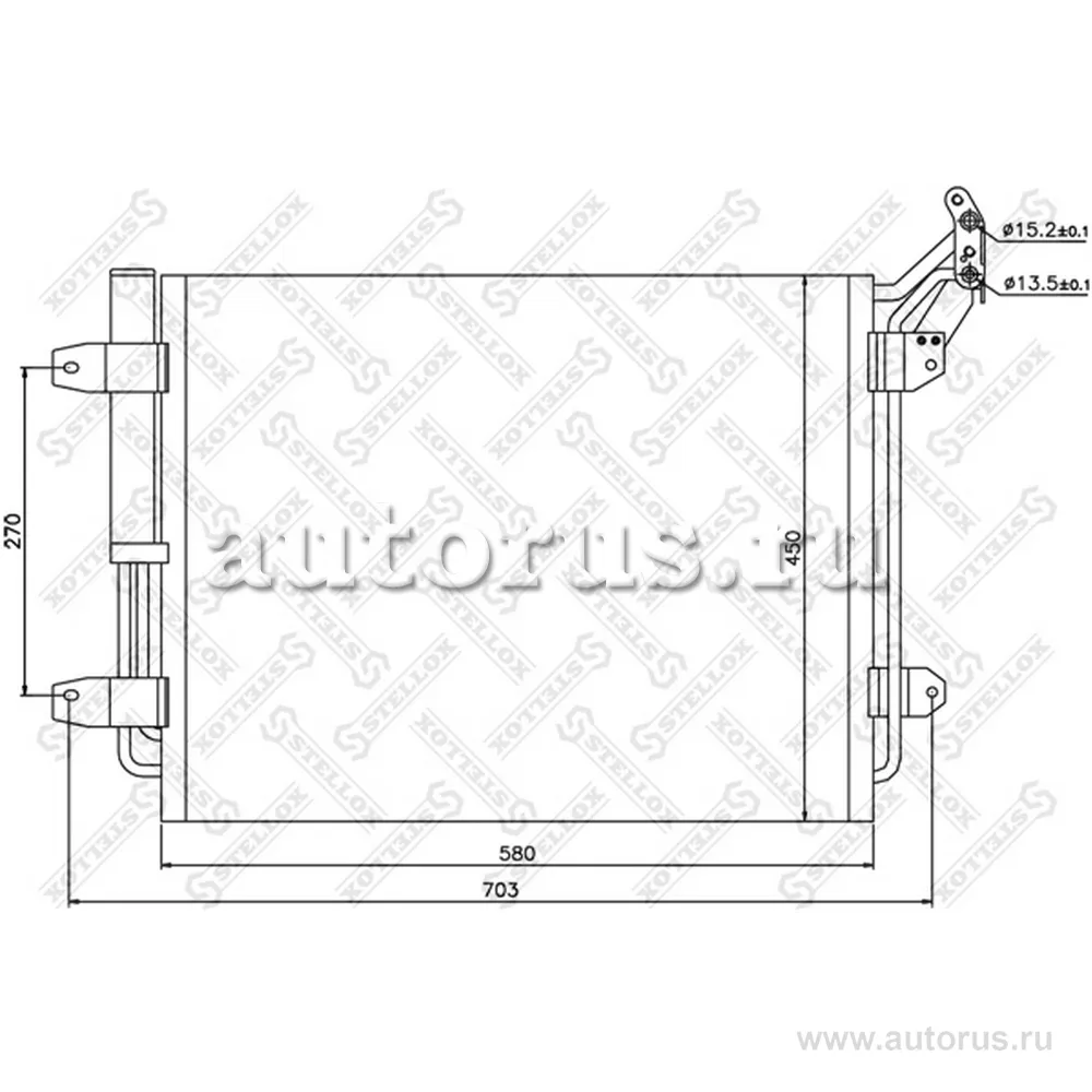 Радиатор конд. VW Tiguan all 07> STELLOX 10-45198-SX