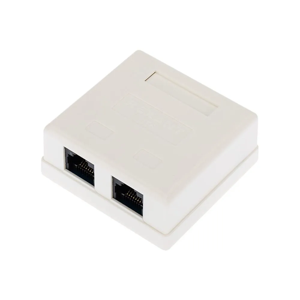 Розетка компьютерная внешняя, 2-порта RJ-45 (8P8C), UTP неэкранированная, категория 6, REXANT 03-0136