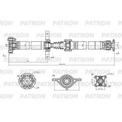 Вал карданный HYUNDAI Santa Fe (CM) 2005-2012 PATRON PKR024