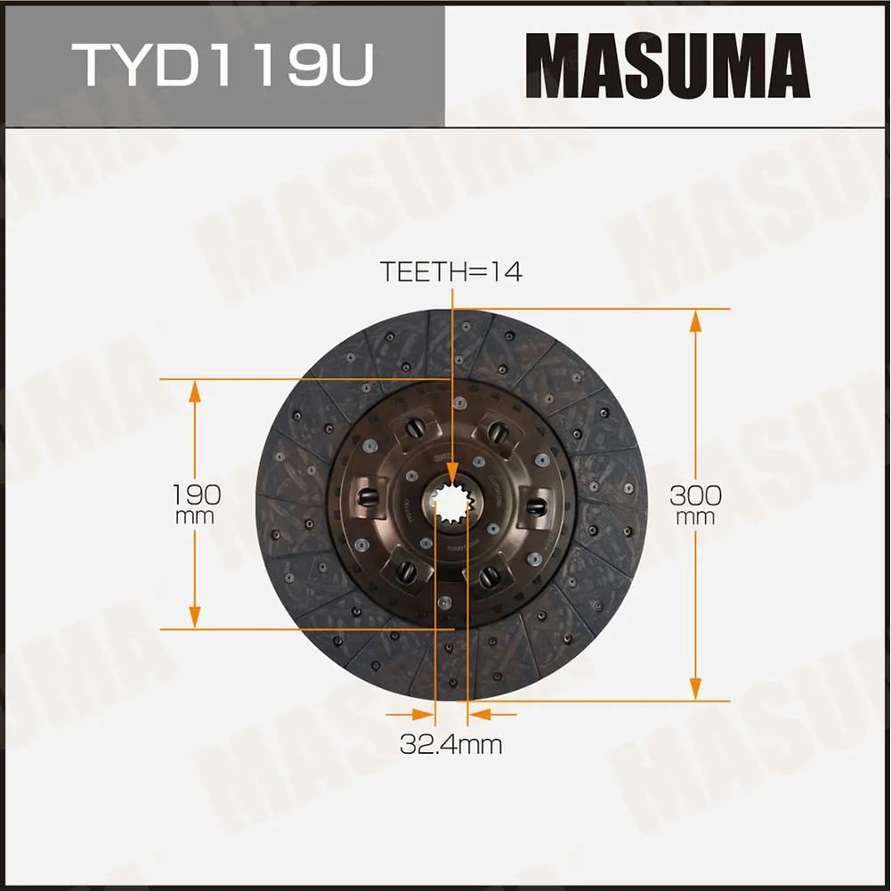 Диск сцепления TOYOTA COASTER MASUMA TYD119U