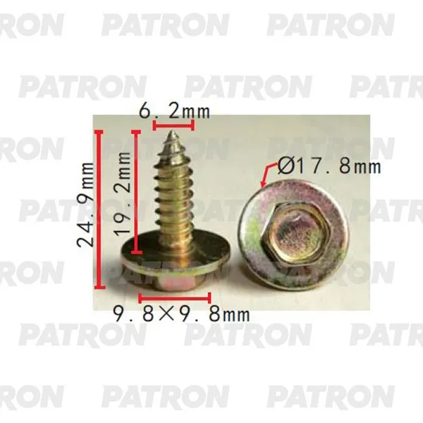 Саморез (комплект 10шт) Применяемость: Саморез 6.2x24.9mm PATRON P37-2263S