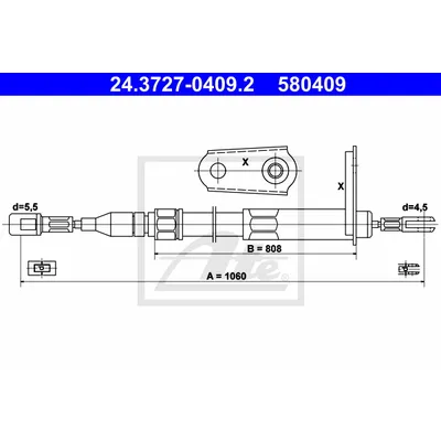 Трос стояночного тормоза MB W124 (93-97)