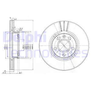 Диск тормозной передний вентилируемый 300X26 5 отверстий DELPHI BG3696