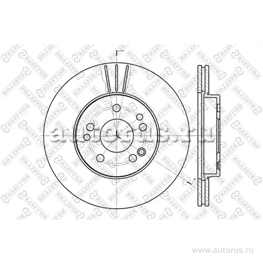 Диск тормозной передний MB S124/W124/W201 2.3-3.0TD 85> STELLOX 60203308V_SX