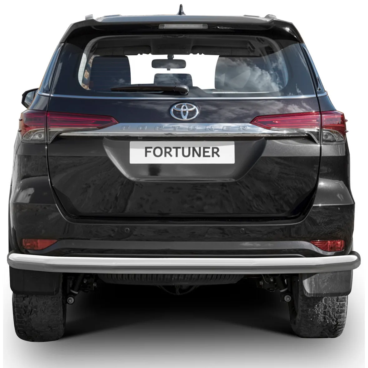Защита заднего бампера d76 Rival для Toyota Fortuner II 2017-н.в., нерж. сталь, R.5720.008