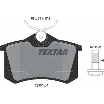 Колодки тормозные задние TEXTAR 2355402