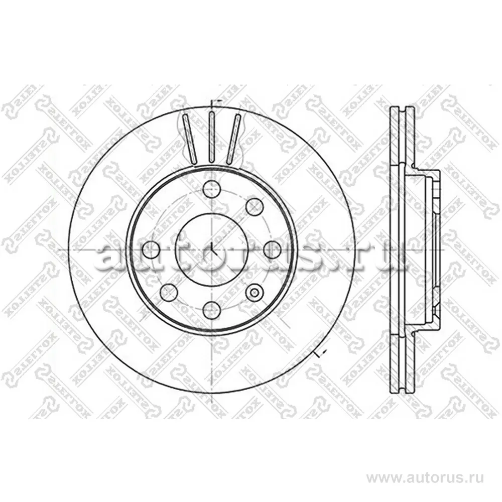 Диск тормозной передний OPEL ASTRA/ASCONA/KADETT 1.4-1.7D 82> STELLOX 60203608V_SX