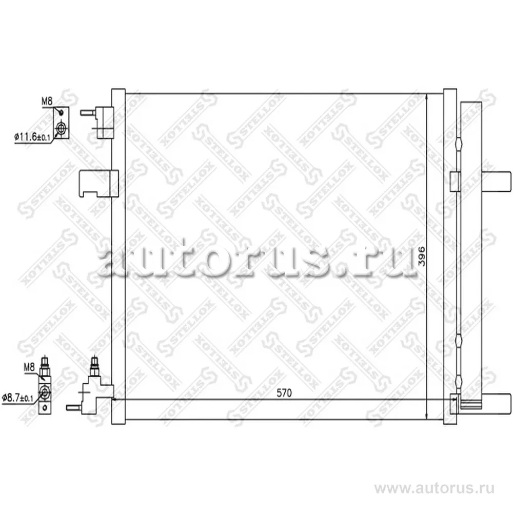 Радиатор кондиционера Opel Astra J 1.4i 09> STELLOX 10-45686-SX