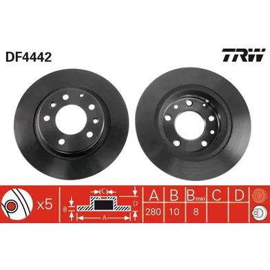 Диск тормозной задний MAZDA 6 TRW DF4442