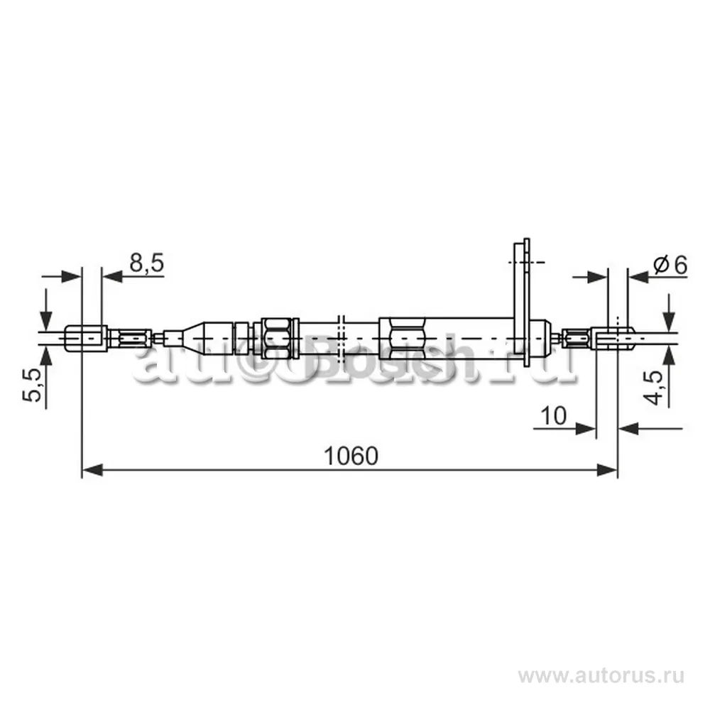 Трос стояночного тормоза MERCEDES C (W201),E (W124) левый/правый BOSCH BOSCH 1987477047