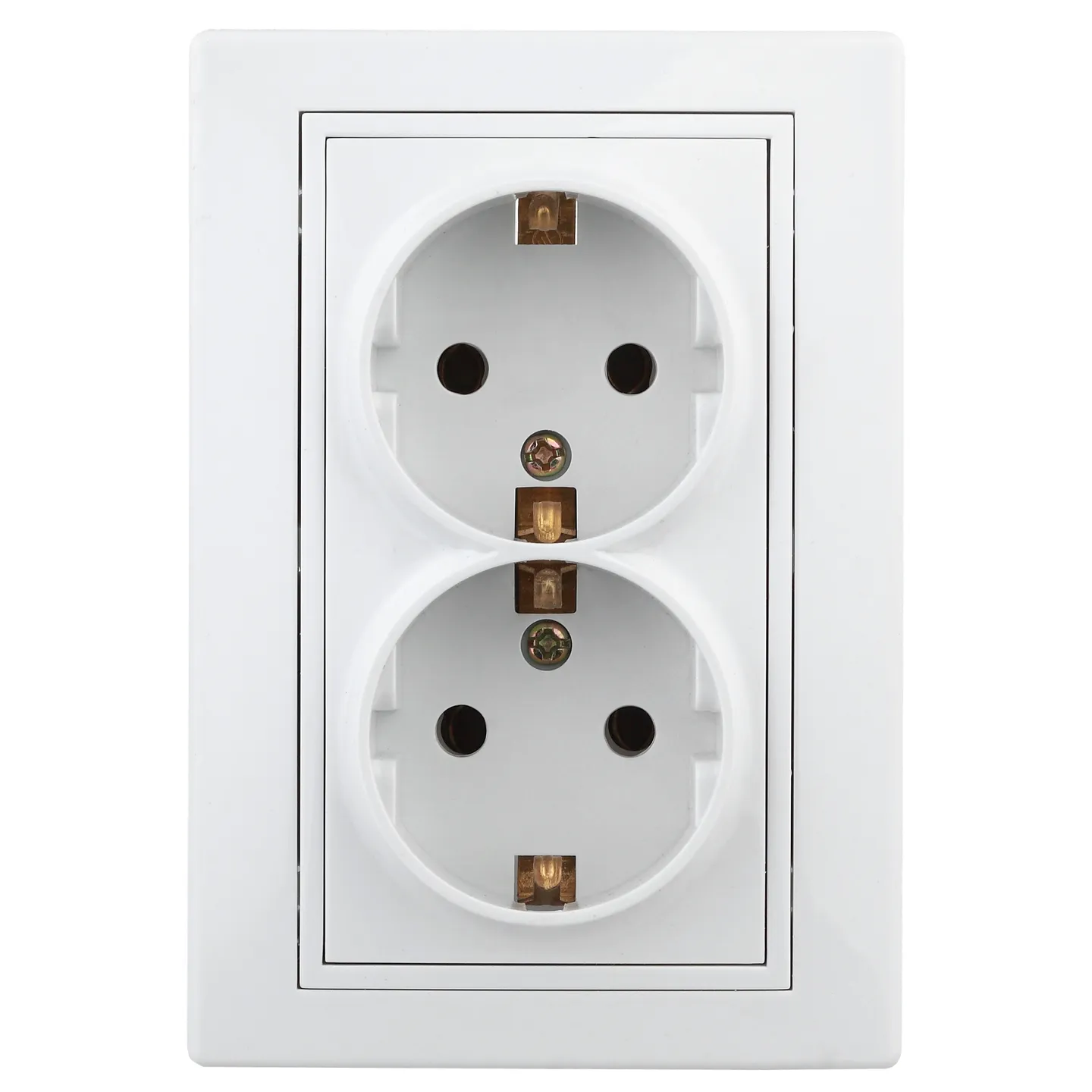 Розетка Intro Plano 1Э-205-01 с заземлением двойная 2X2P+E Schuko, 16А-250В, СУ, без лапок, белый INTRO Б0038830