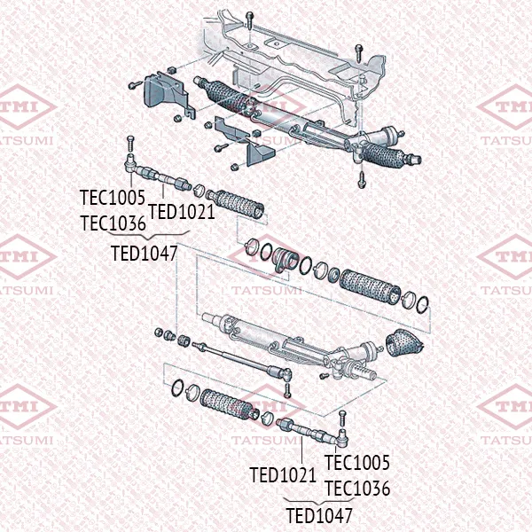 Наконечник рулевой тяги L/R AUDI A4/A6/A8/Allroad 95->SKODA Superb 01->VW Pass TATSUMI TEC1036