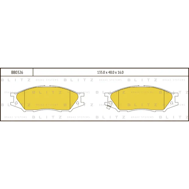 Колодки тормозные дисковые передние NISSAN Almera/Classic/Sunny 99-> BLITZ BB0326