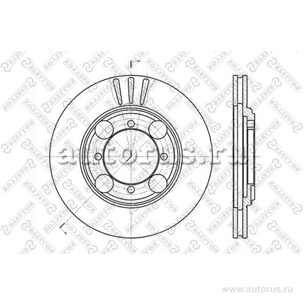 Диск тормозной передний HYUNDAI ELANTRA/LANTRA 1.6-2.0/1.9TD 90> STELLOX 60203401V_SX