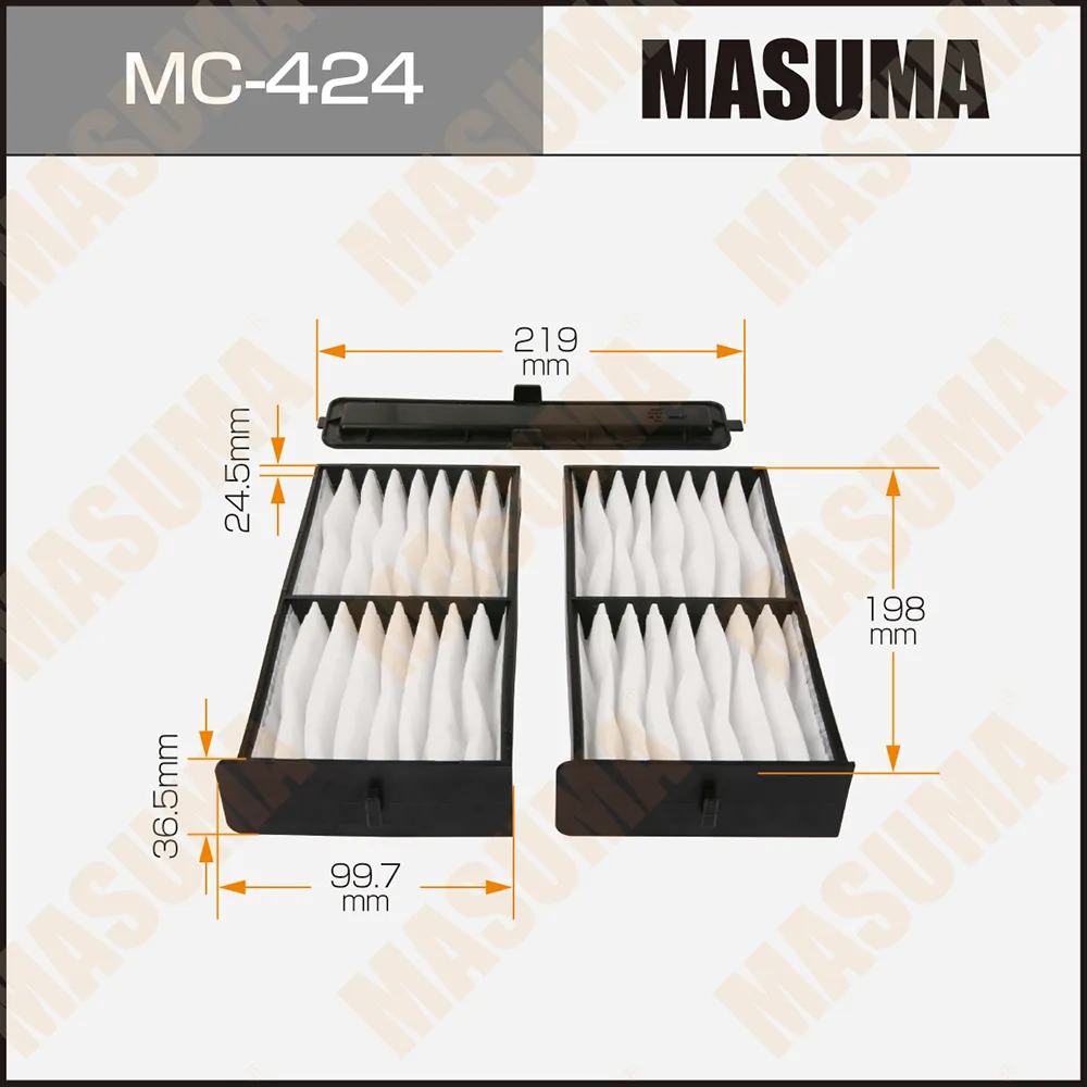 Фильтр салона 2 шт. 37x206x100 Mitsubishi Pajero 1.8/GDI/2.0GDI 99 MASUMA MC424