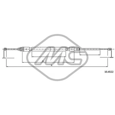 Трос ручника C2 ALL (DRUM BRAKE) Metalcaucho 80841