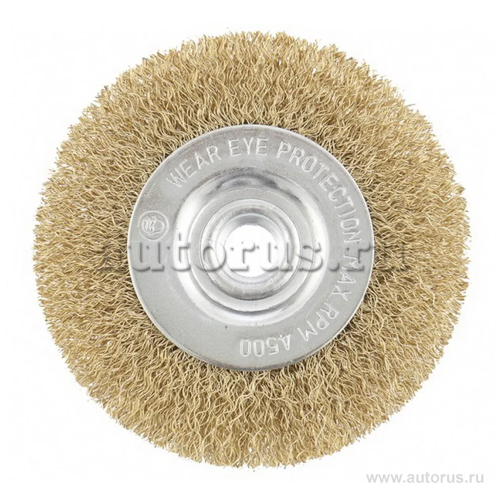 Щетка для УШМ, 100 мм, М14, плоская, латунированная витая проволока MATRIX 74650