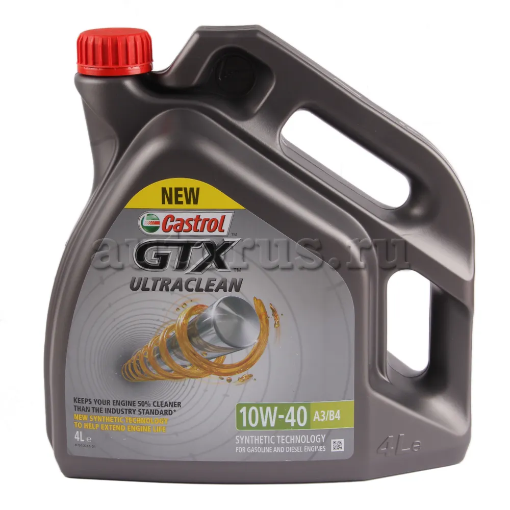Масло моторное CASTROL GTX Ultraclean A3/B4 10W-40 полусинтетическое 4 л 15A4E0