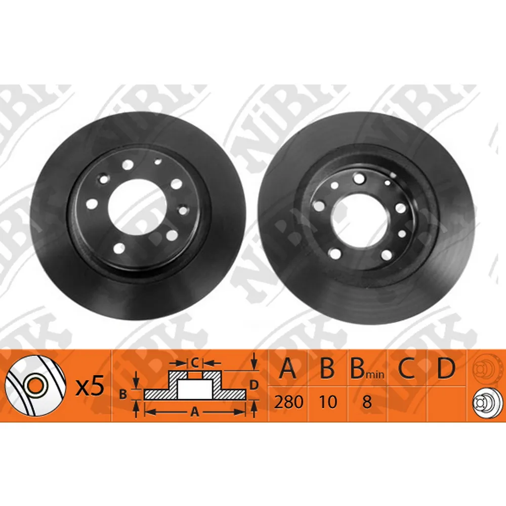 Диск тормозной задний MAZDA 6 NIBK RN1208