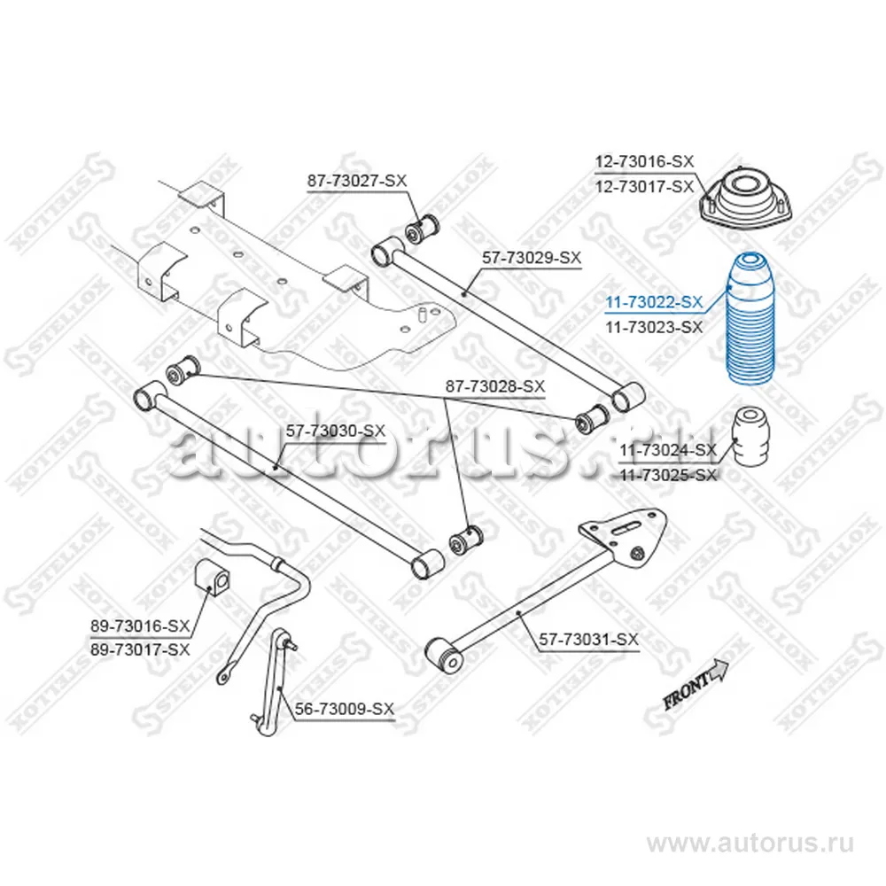 Пыльник амортизатора заднего Daewoo Lacetti Sedan/Hatchback 04> STELLOX 11-73022-SX