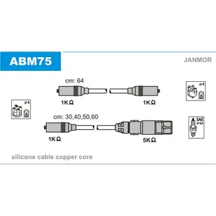 К-кт проводов vw sharan 2.0 ady 96 JANMOR ABM75