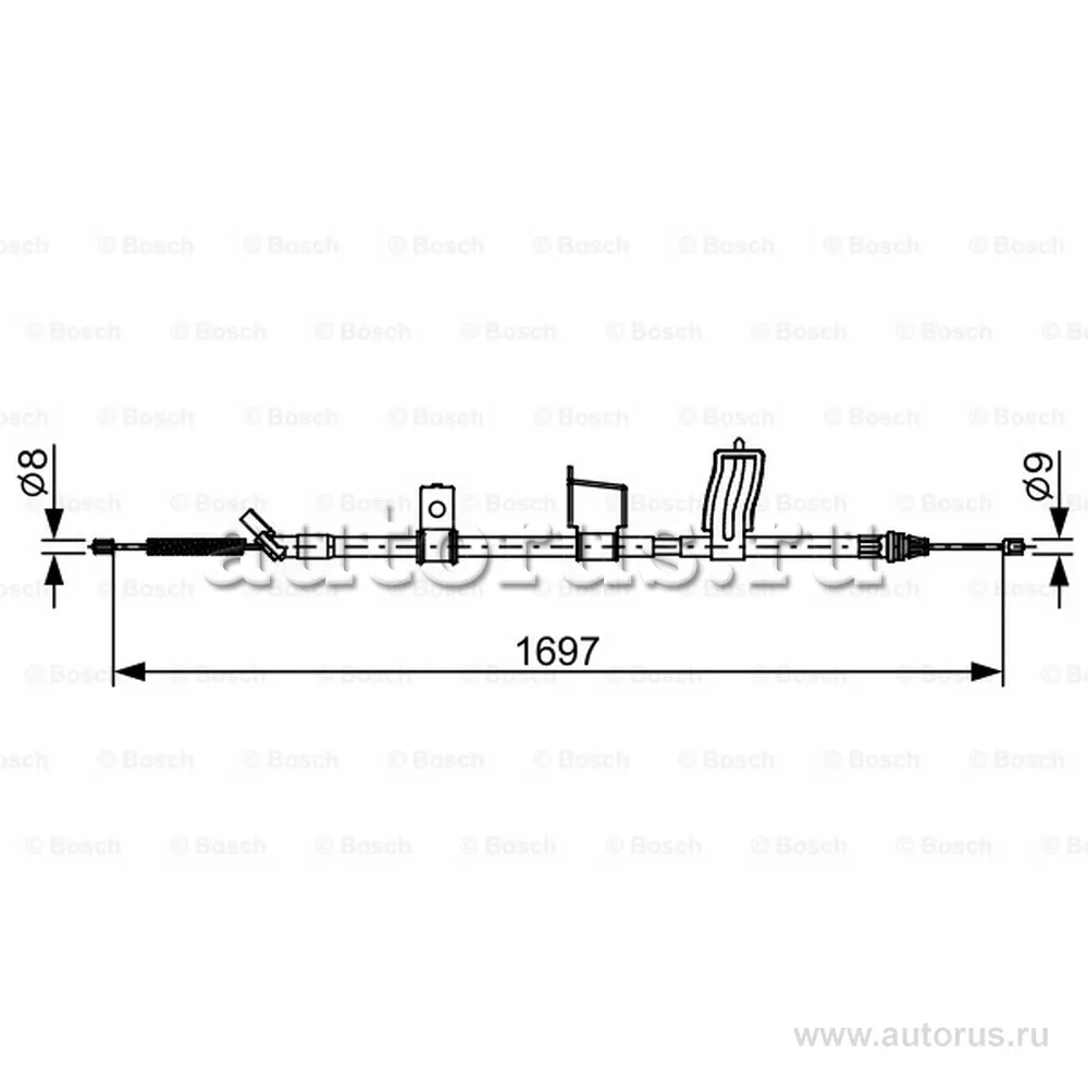 Трос ручного тормоза R BOSCH 1 987 482 628