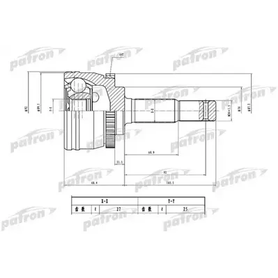 ШРУС наружный 27x56x25 NISSAN PRIMERA P11 99-00 PATRON PCV1780